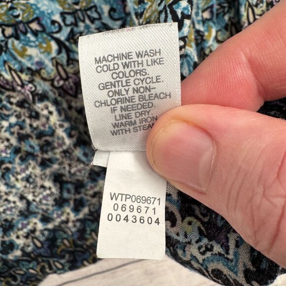 J. Jill V-Neck Floral Watercolor Tunic Blouse Women's Size Large Multicolor - Picture 10 of 12